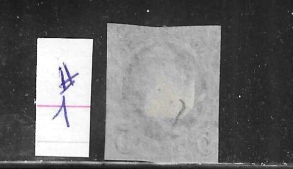 US #1 1847 BENJAMIN FRANKLIN 5 CENTS (RED BROWN) BLUISH PAPER- USED