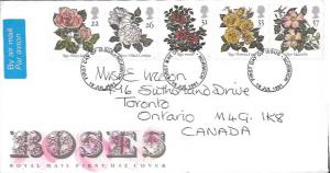 Great Britain FDC Roses. Information sheet inside