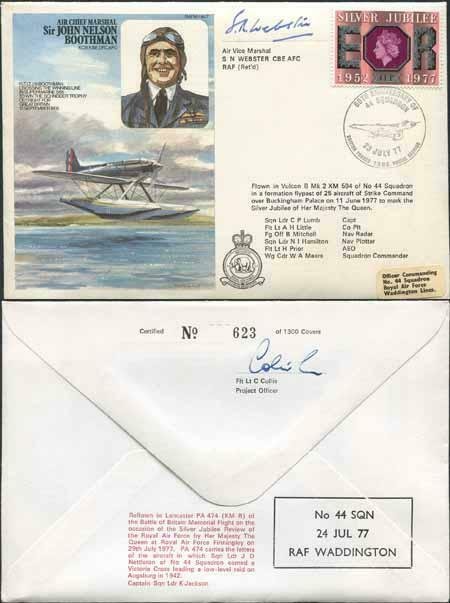 HA17c Air Chief Marshal Sir John Nelson Boothman Signed by AVM S.N. Webster (A)