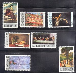 LIBERIA SC# 489-496 CTO SET 1969 ART