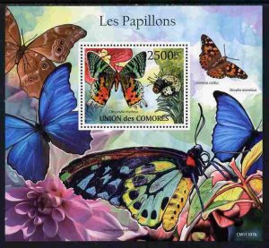 COMORO ISLANDS - 2011 - Butterflies  - Perf Souv Sheet #1 - MNH - Private Issue