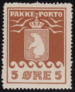 1916 GREENLAND, Parcel Post No. 6 MNH / ** Cancel Dr. Debo