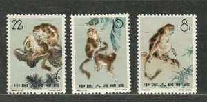 PRC China Sc#713-715 M/NH/VF, Monkeys, Cv. $75