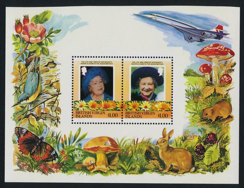Virgin Islands 518 Error MNH Queen Mother, Flowers, Concorde