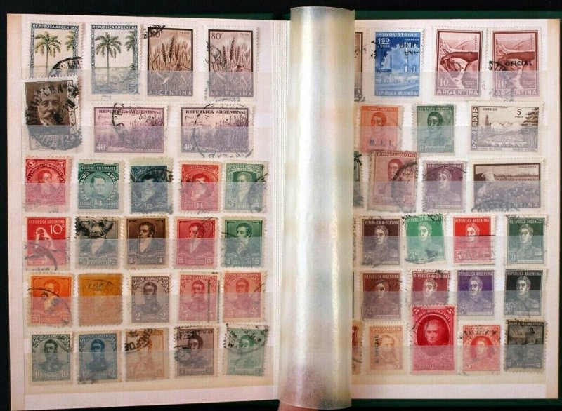 Argentina Stamp Collection Lot of 309 MNH, MH & Used in Vintage Album