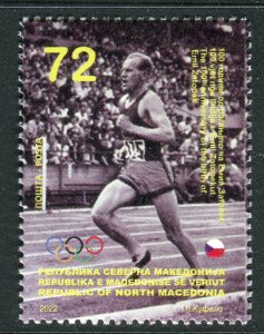 311 - NORTH MACEDONIA 2022 - Emil Zatopek - Czech Athlete - Sport - MNH