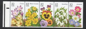 ALLY'S STAMPS US Scott #3029a 32c Winter Flowers B/P [5] MNH F/VF [BP-57a]