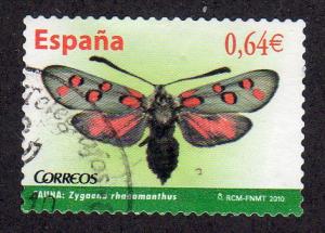 Spain 3686 - Used - Zygaena rhadamanthus Moth (cv $0.95)