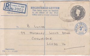 Great Britain London Registered Letter 1'9 Postage Max 3d Extra Stamps ref 22257