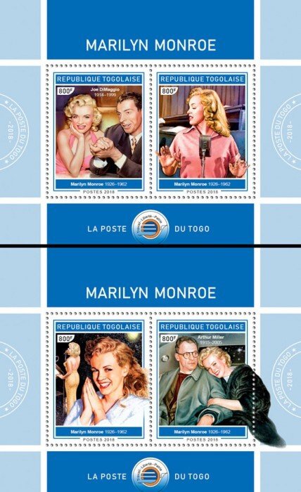 TOGO - 2018 - Marilyn Monroe #1 - Perf Souv Sheet - Mint Never Hinged