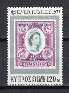 CYPRUS Scott#478 QEII SILVER JUBILEE (1977) MNH