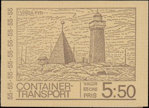 Sweden #761a, Complete Set, Unexploded Book, 1971, Ships, Lighthouses, Birds,...