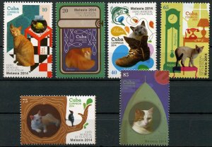 Cuba Sc# 5555-5560  CATS Philex Malaysia  CPL SET of 6  2014  MNH mint