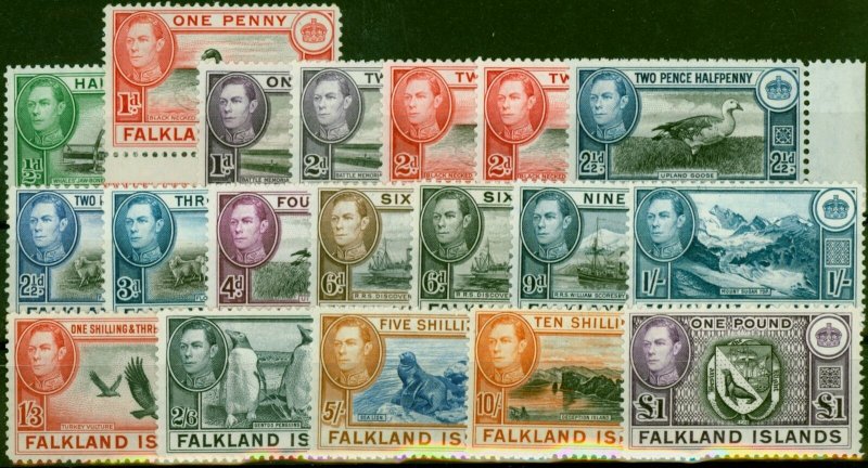Falkland Islands 1938-49 Set of 19 SG146-163 V.F MNH