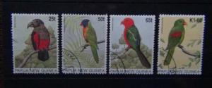 Papua New Guinea 1996 Parrots set VFU