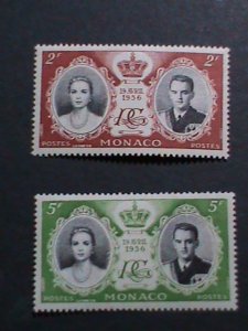 ​MONACO -1956 SC#367,369  PRINCESS GRACE & PRINCE RAINIER III MINT VERY FINE