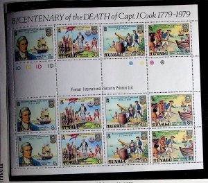 TUVALU Sc 114-17 NH MINISHEET OF 1979 - CAPT. J. COOK - (AF24)