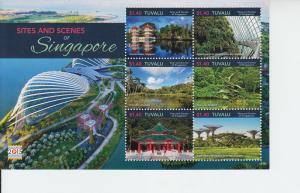 2015 Tuvalu Singapore 2015 Sites & Scene MS6 (Scott 1347 MNH