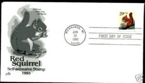 2489 Red Squirrel Self-adhesive ArtCraft FDC