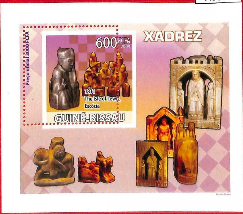 A0807b - GUINEE Guinea - ERROR MISSPERF SHEET - SPORT:  CHESS 2009