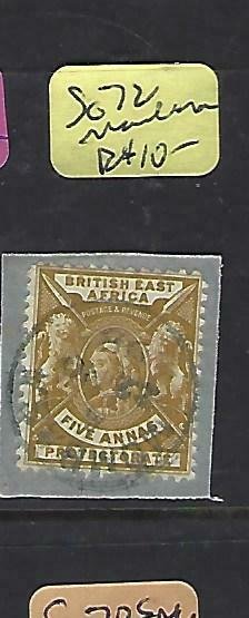 BRITISH EAST AFRICA (P1809B)  LION  QV 5 A  SG  72 PIECE MOMBASA SON CDS    VFU