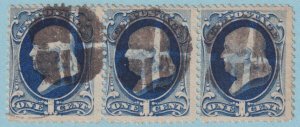 UNITED STATES 156 STRIP OF 3 USED NO FAULTS VERY FINE! UWB