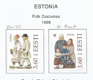 ESTONIA - 1998 - Folk Costumes - Perf 2v Set - Mint Lightly Hinged