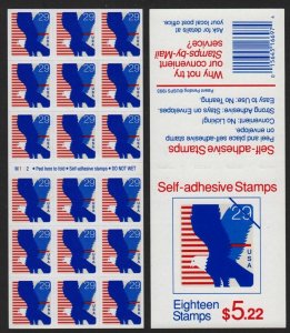 1992 EAGLE pane of 18 Sc 2598a booklet MNH 29c plate number M112