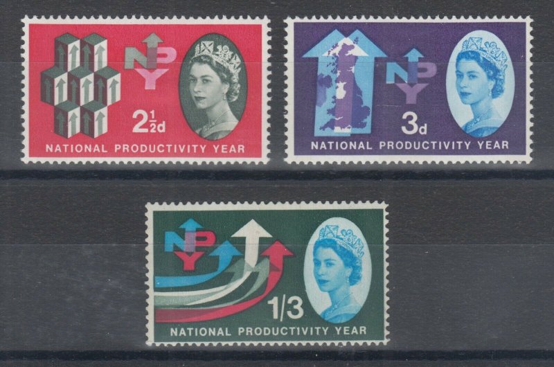 Great Britain Sc 387p-389p MLH. 1962 National Productivitiy Year Tagged cplt