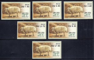 ISRAEL STAMPS 2024 ANIMALS FROM THE BIBLE - SHEEP ATM SET MACHINE 220 LABEL MNH