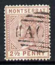 Montserrat 1880 QV 2.5d red-brown CC fine used with light...