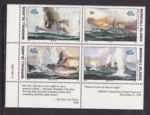 Marshall Islands #245a-unused NH block- Id7-Ships-WWII-1989-