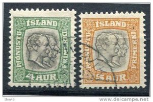 Iceland 1907 SC  O32-O33 Used