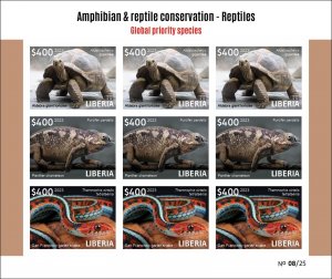 LIBERIA 2023 PACK 10 IMPERF SHEETS - REPTILES TURTLE TURTLES CHAMELEON SNAKE MNH-