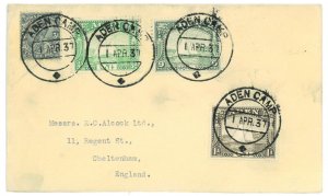 P2845 - ADEN/INDIA, MIXED FRANKING THE ADENN STAMPS IN FDC 1.4.1937-
