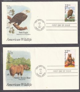 FDC Set 50 American Wild Life ArtCraft US 2286 - 2335 