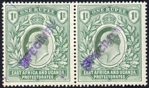 KUT SG26s KEVII 1R Wmk Mult Crown opt Specimen (locally) U/M PAIR