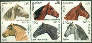 Romania - Horses 1970 MNH Sc. 2209-2214