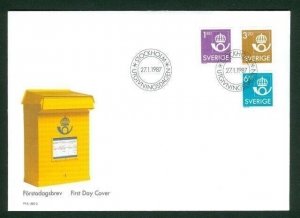 Sweden. FDC 1987.  Mailbox, The Post Office Emblem