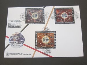 United Nations (NY,Vienna,Geneva) 1994 Sc 173a,254a,650a FDC