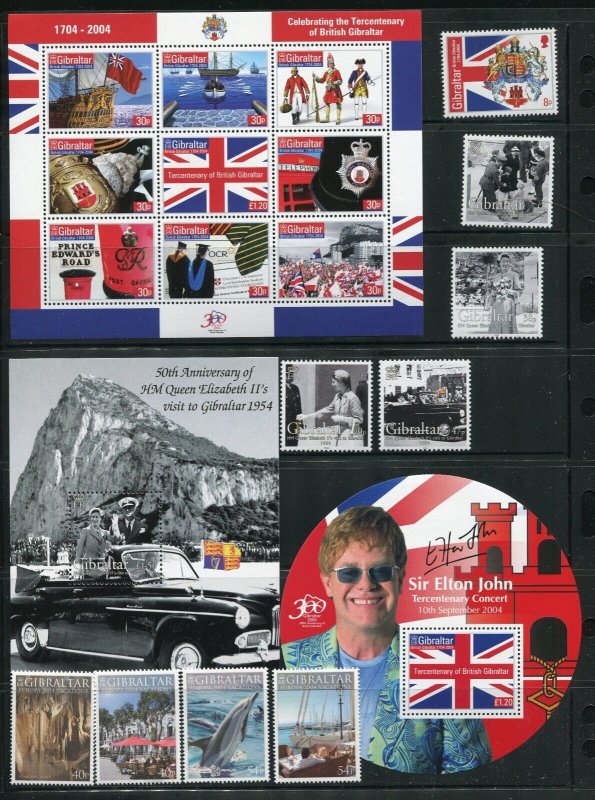Gibraltar 960-979, 993-1004 Stamps From the Official 2004 Year Book MNH