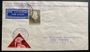 1936 Middelburg Netherlands Airmail First Flight  Cover FFC To Budapest Hungary