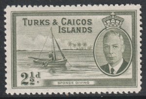 Turks Caicos Scott 109 - SG225, 1950 George VI 2.1/2d MH*