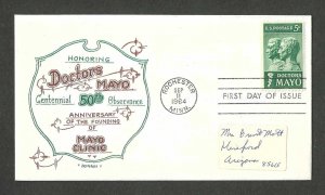 U. S. Scott 1251 Artopages FDC Doctors Mayo