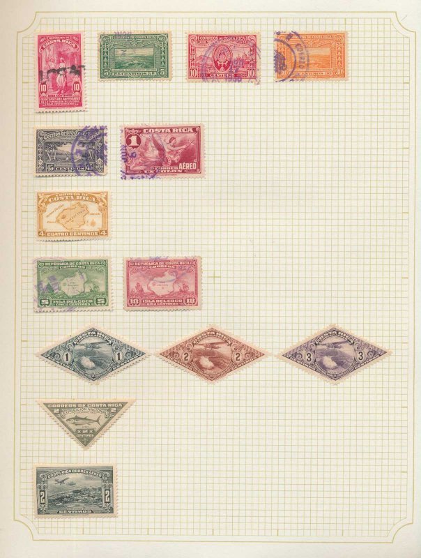 Costa Rica 1863/1960s MH Unused Used Airs On 12 Pages (Apx 180+Items)(AB113 