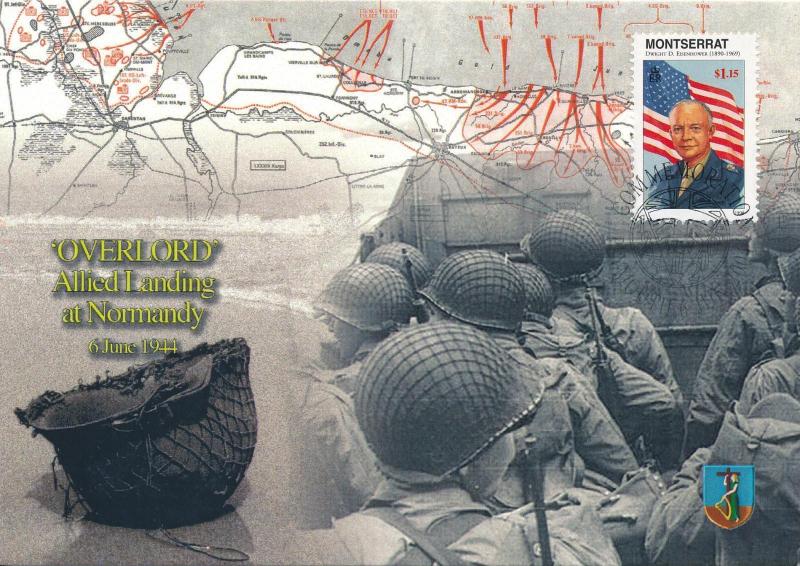 [96907] Montserrat 1998 World War II Overlord Eisenhower First Day Card