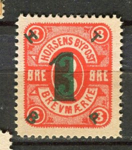 DENMARK; HORSENS BYPOST Local issue 1886 Mint hinged surcharged 1/3ore. value