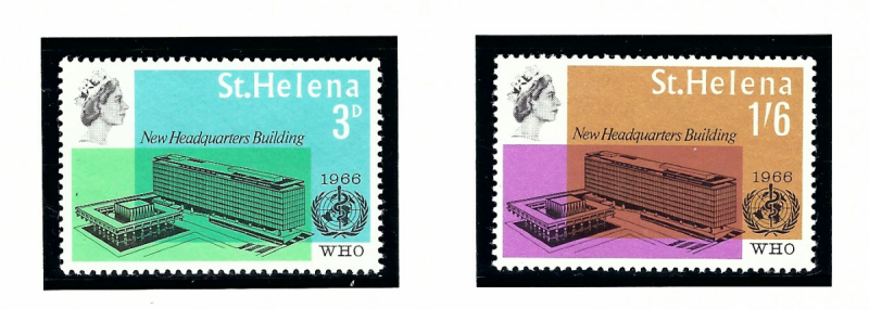 St Helena 190-91 MNH 1966 WHO Headquarters