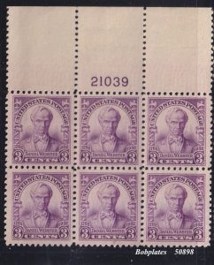 BOBPLATES #725 Webster Full Top Plate Block 21039 VF LH SCV=$15+