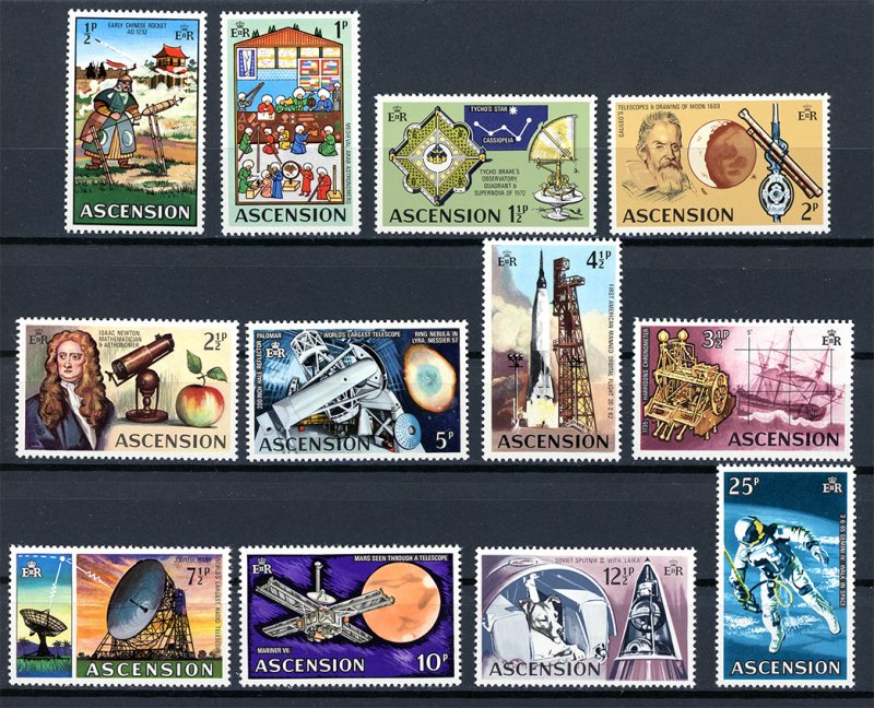 Ascension 138-151 MNH : : Decimal Currency Issue : : Space Exploration